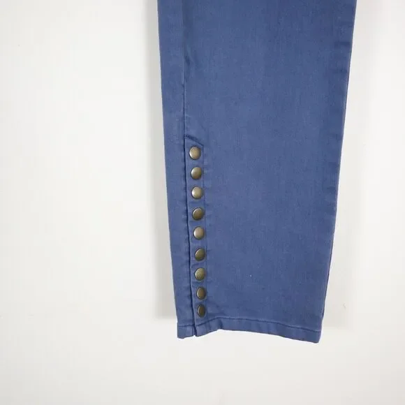 Soft Surroundings Size M Metro Leggings Jeans Skinny Button Light Blue - Picture 7 of 10